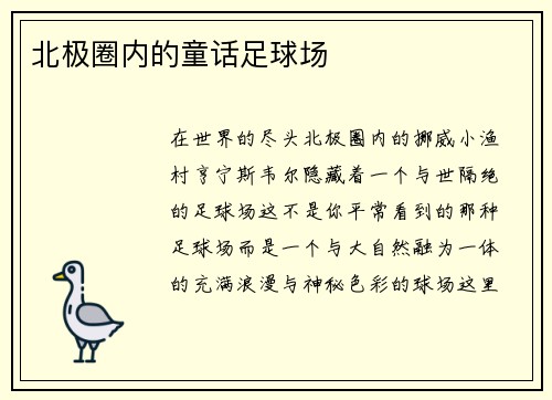 北极圈内的童话足球场